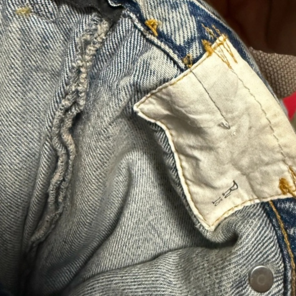 R13 Double Classic Shredded Skirt Jeans 28 Leyton Blue Distressed Layered Denim - Picture 12 of 14